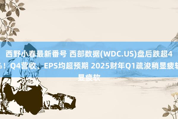 西野小春最新番号 西部数据(WDC.US)盘后跌超4%！Q4营收、EPS均超预期 2025财年Q1疏浚稍显疲软