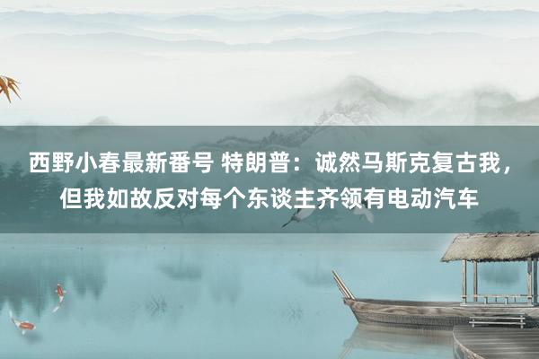 西野小春最新番号 特朗普：诚然马斯克复古我，但我如故反对每个东谈主齐领有电动汽车