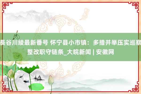 長谷川綾最新番号 怀宁县小市镇：多措并举压实巡察整改职守链条_大皖新闻 | 安徽网