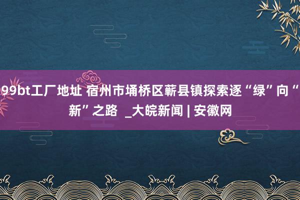 99bt工厂地址 宿州市埇桥区蕲县镇探索逐“绿”向“新”之路  _大皖新闻 | 安徽网