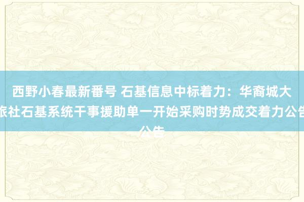 西野小春最新番号 石基信息中标着力：华裔城大旅社石基系统干事援助单一开始采购时势成交着力公告