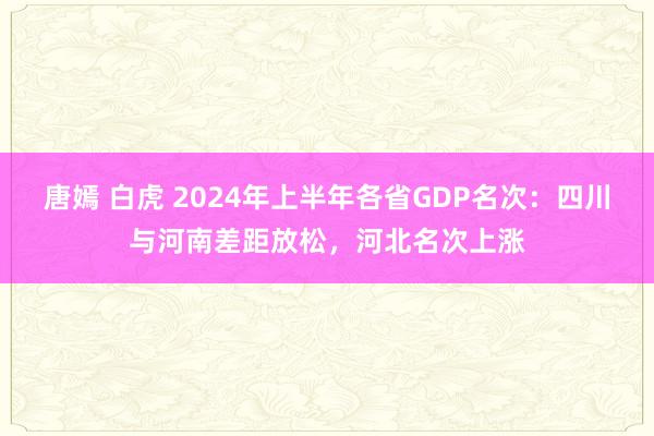 唐嫣 白虎 2024年上半年各省GDP名次：四川与河南差距放松，河北名次上涨