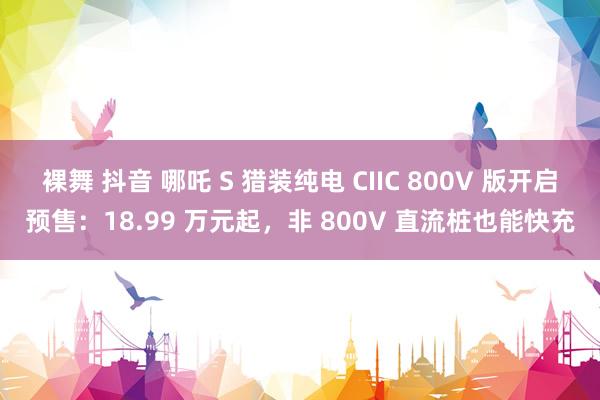 裸舞 抖音 哪吒 S 猎装纯电 CIIC 800V 版开启预售：18.99 万元起，非 800V 直流桩也能快充