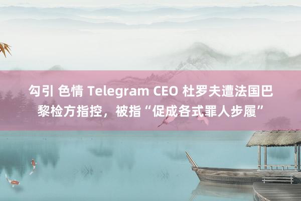 勾引 色情 Telegram CEO 杜罗夫遭法国巴黎检方指控，被指“促成各式罪人步履”