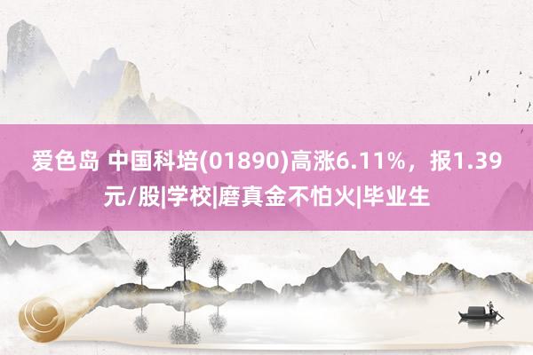 爱色岛 中国科培(01890)高涨6.11%，报1.39元/股|学校|磨真金不怕火|毕业生